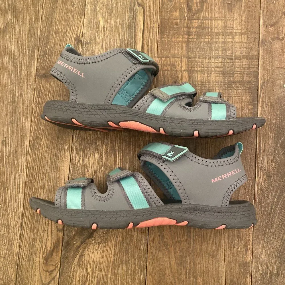 Merrell Hydro Creek Sandals Shoes Kids Youth 6M Gray Water Outdoor EUC